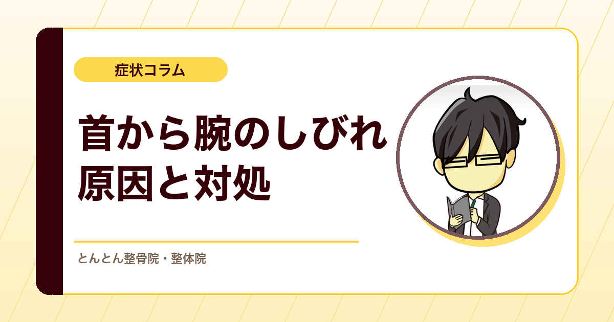 首から腕にしびれや痛みが出るのはなぜ？頚椎ヘルニアの考え方