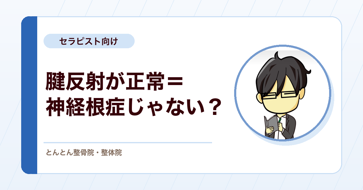 腱反射が正常なら神経根症ではない？反射検査の見方と限界
