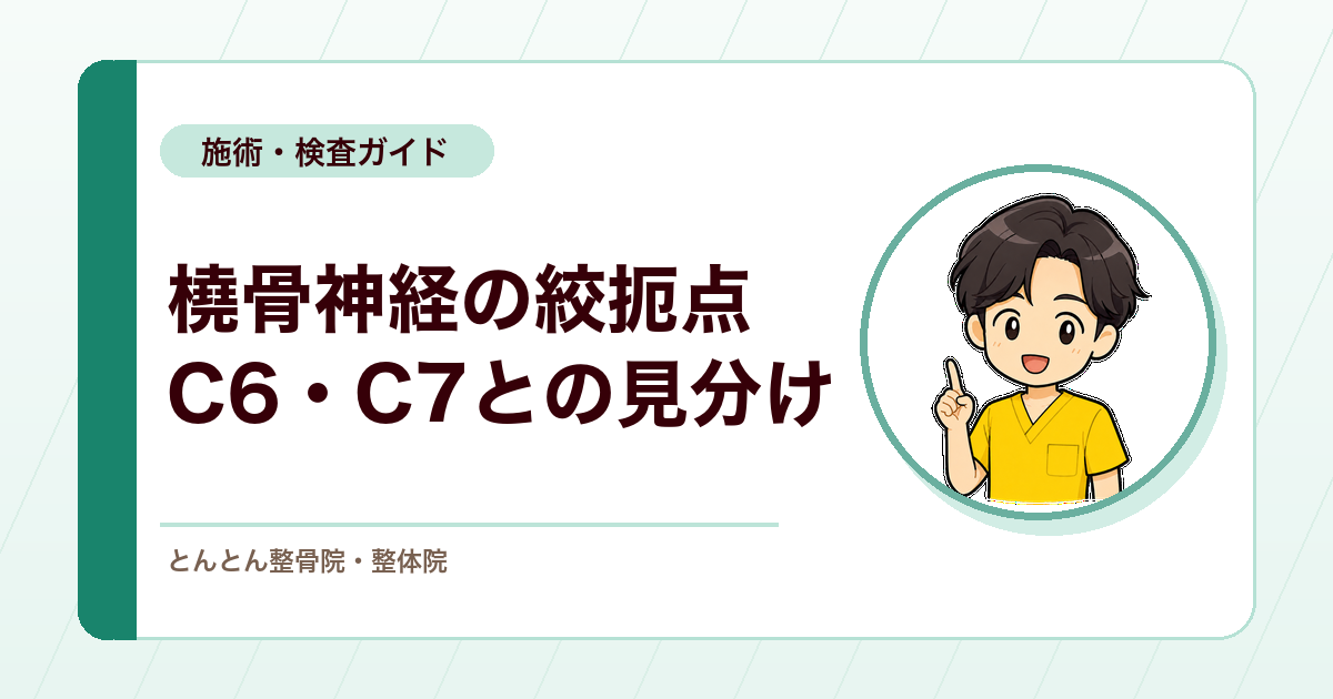 橈骨神経の絞扼点は近位から6か所。C6・C7神経根との見分け方