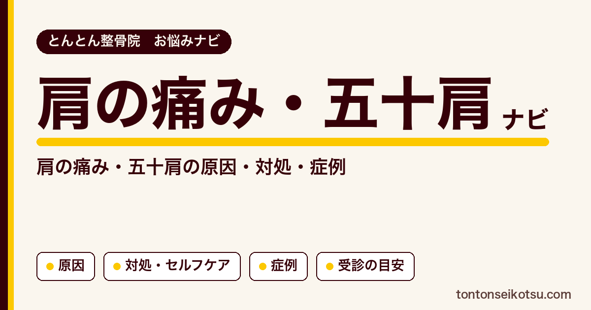 肩の痛み・五十肩の原因の考え方・対処と当院の症例集