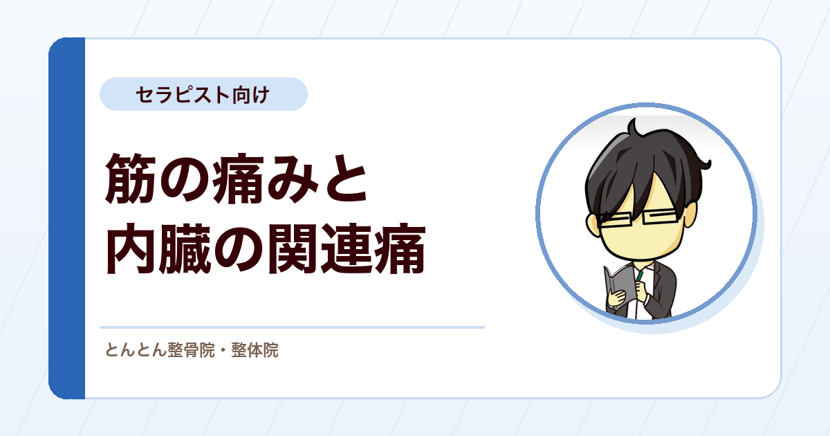 施術で変わらない痛みを、内臓由来の関連痛から考える
