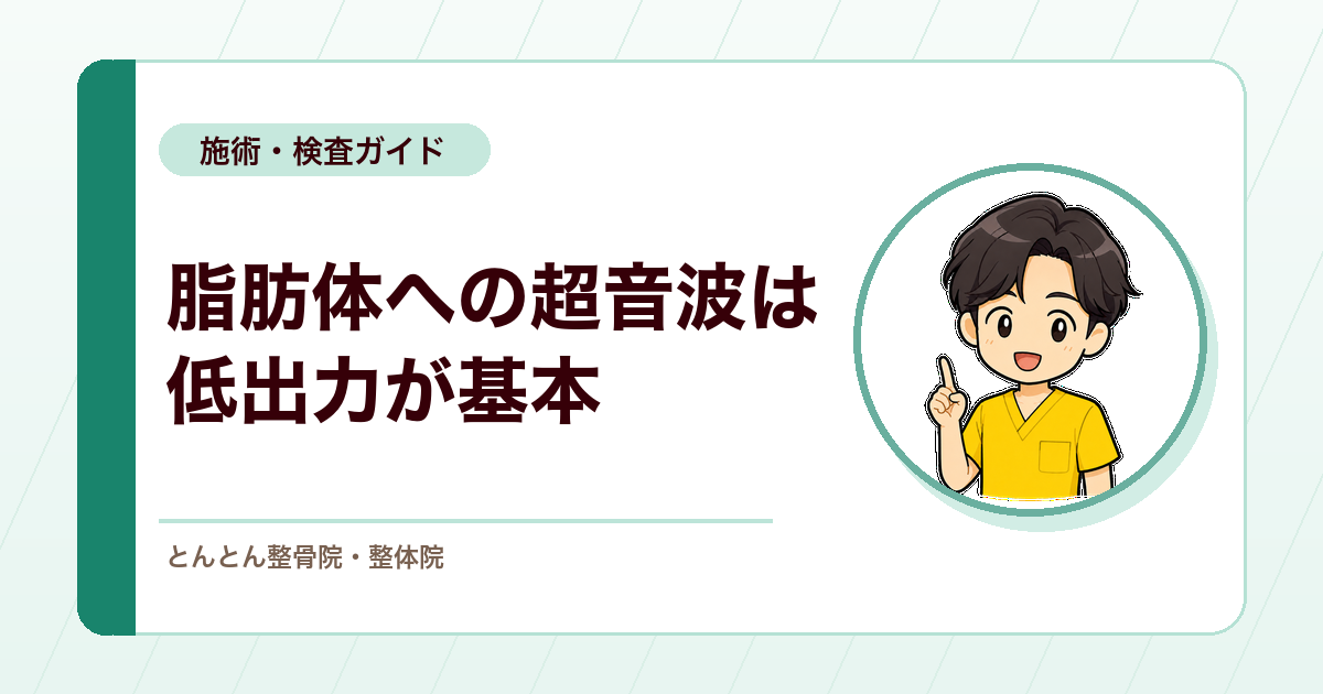 脂肪体に超音波をどう当てるか。膝蓋下脂肪体炎・足底脂肪体炎で低出力から始める理由