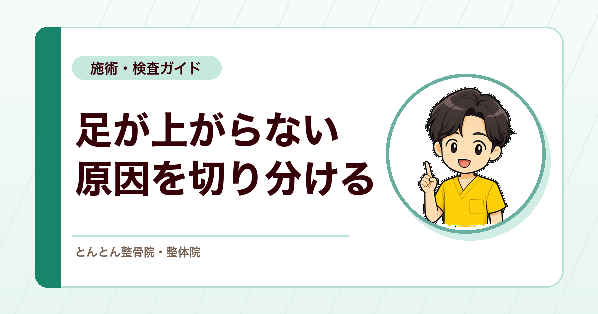 足首が上がらない・つまずく。腓骨神経麻痺（下垂足）を腰のせいにしない